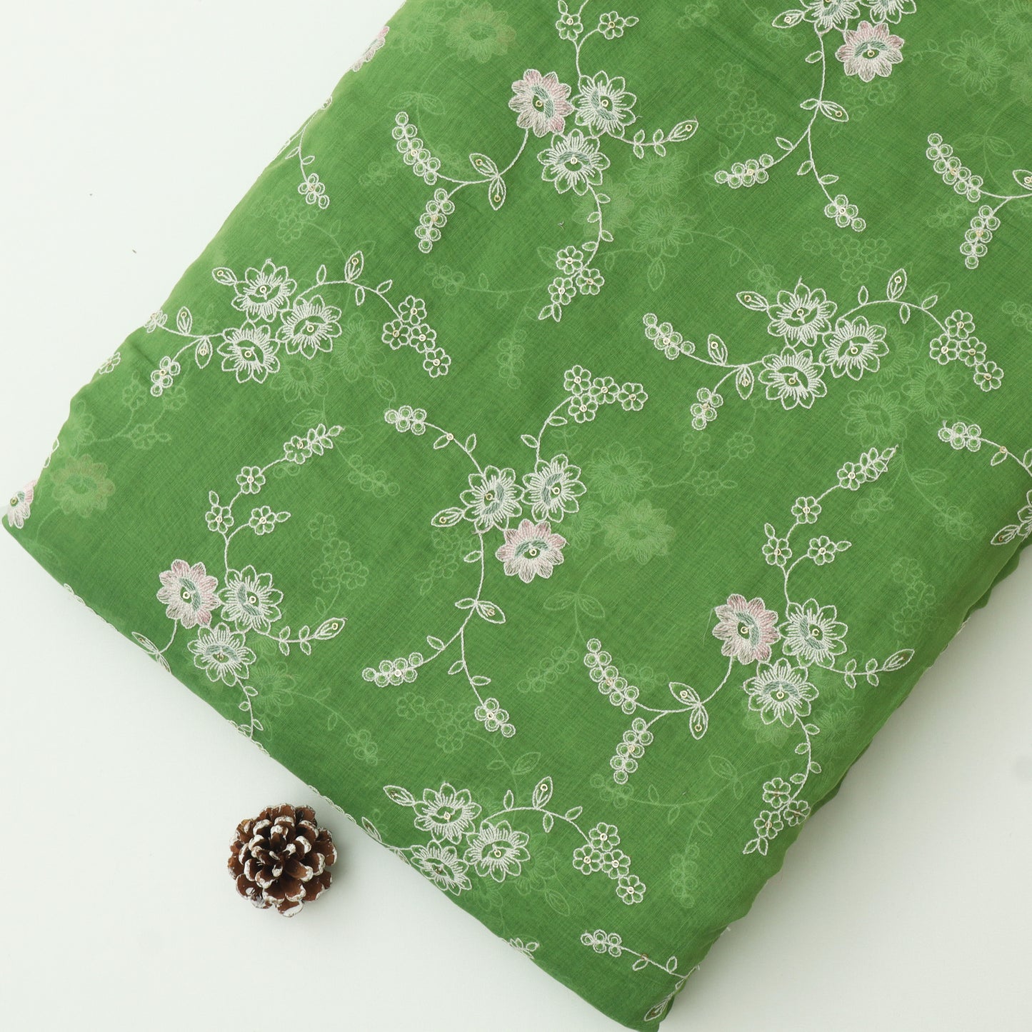 Chanderi Embroidery Fabric