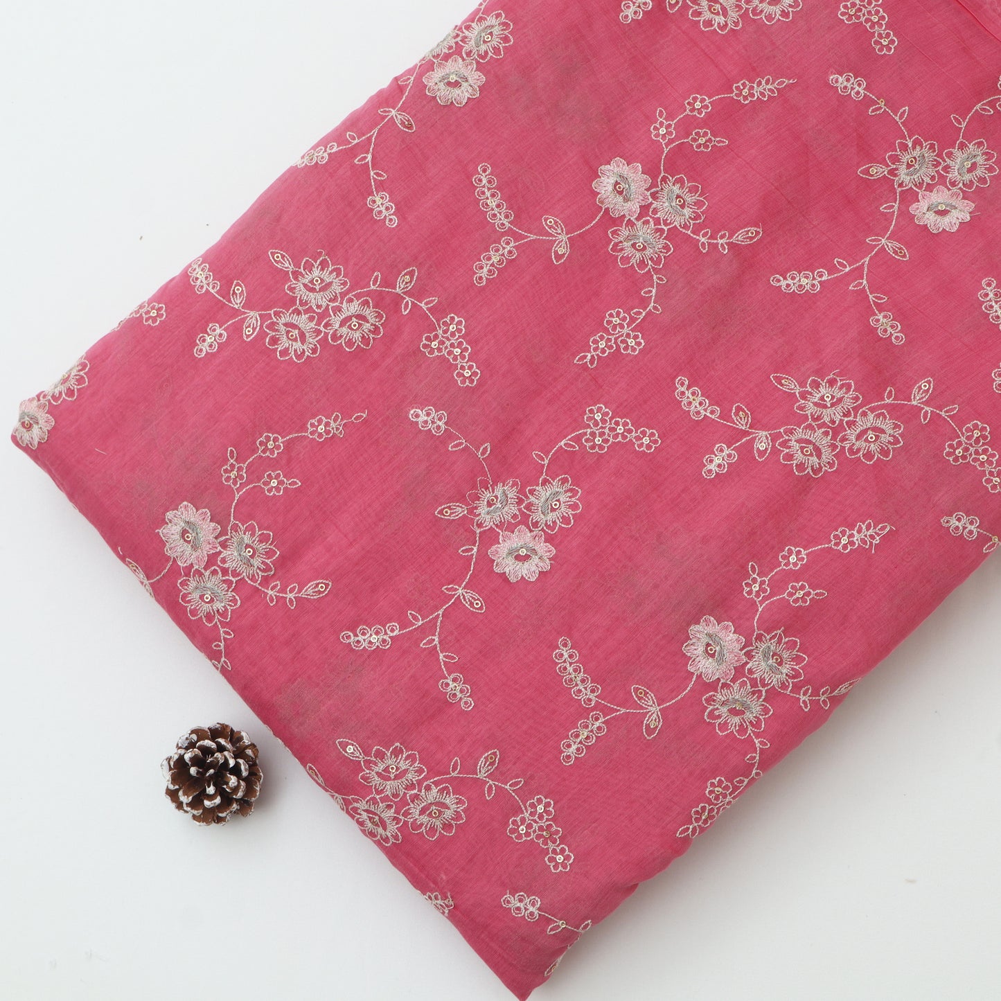 Chanderi Embroidery Fabric