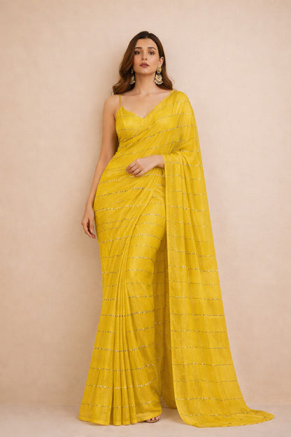 Chanderi Stripe Fabric