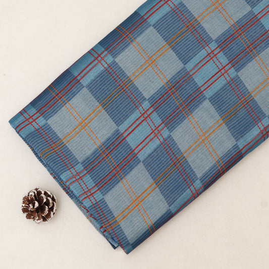Katan Dupion Tissue Check Print Fabric