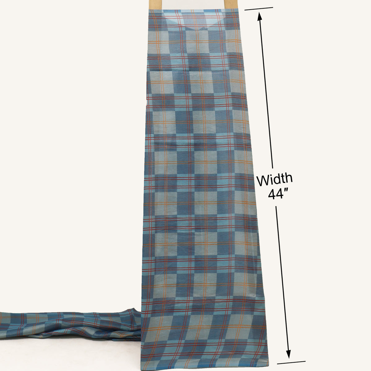 Katan Dupion Tissue Check Print Fabric