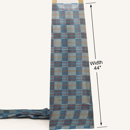 Katan Dupion Tissue Check Print Fabric