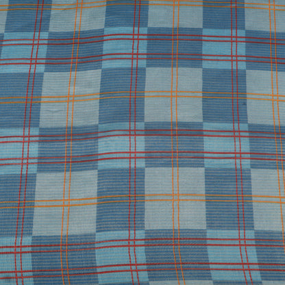 Katan Dupion Tissue Check Print Fabric