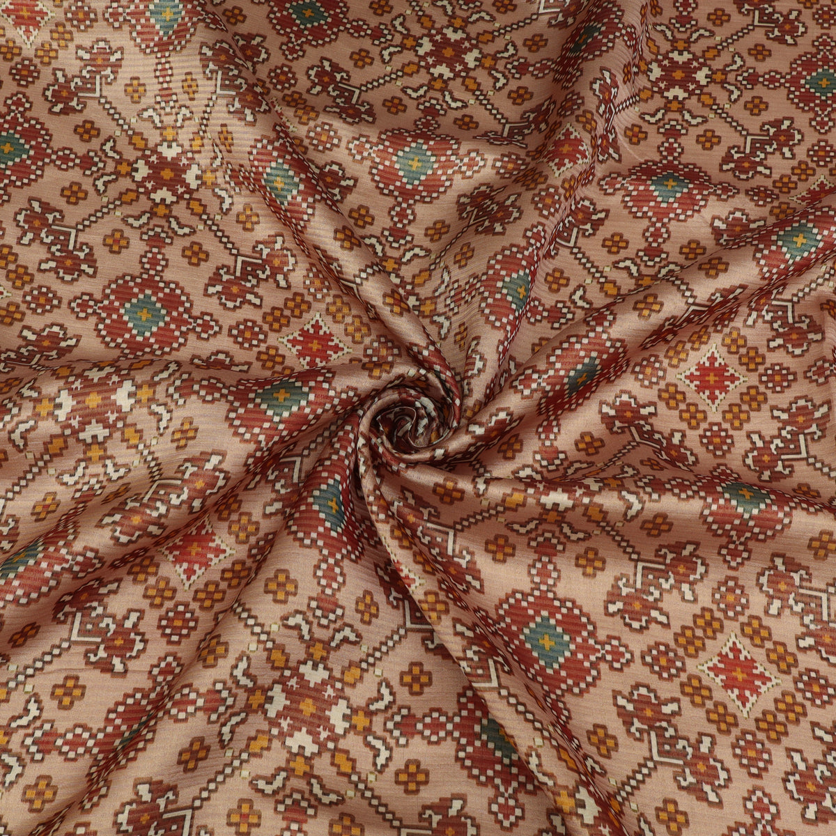 Katan Dupion Tissue Stripe Print Fabric