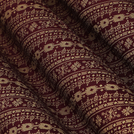 Wine Color Pauri Brocade Fabric