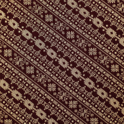 Wine Color Pauri Brocade Fabric