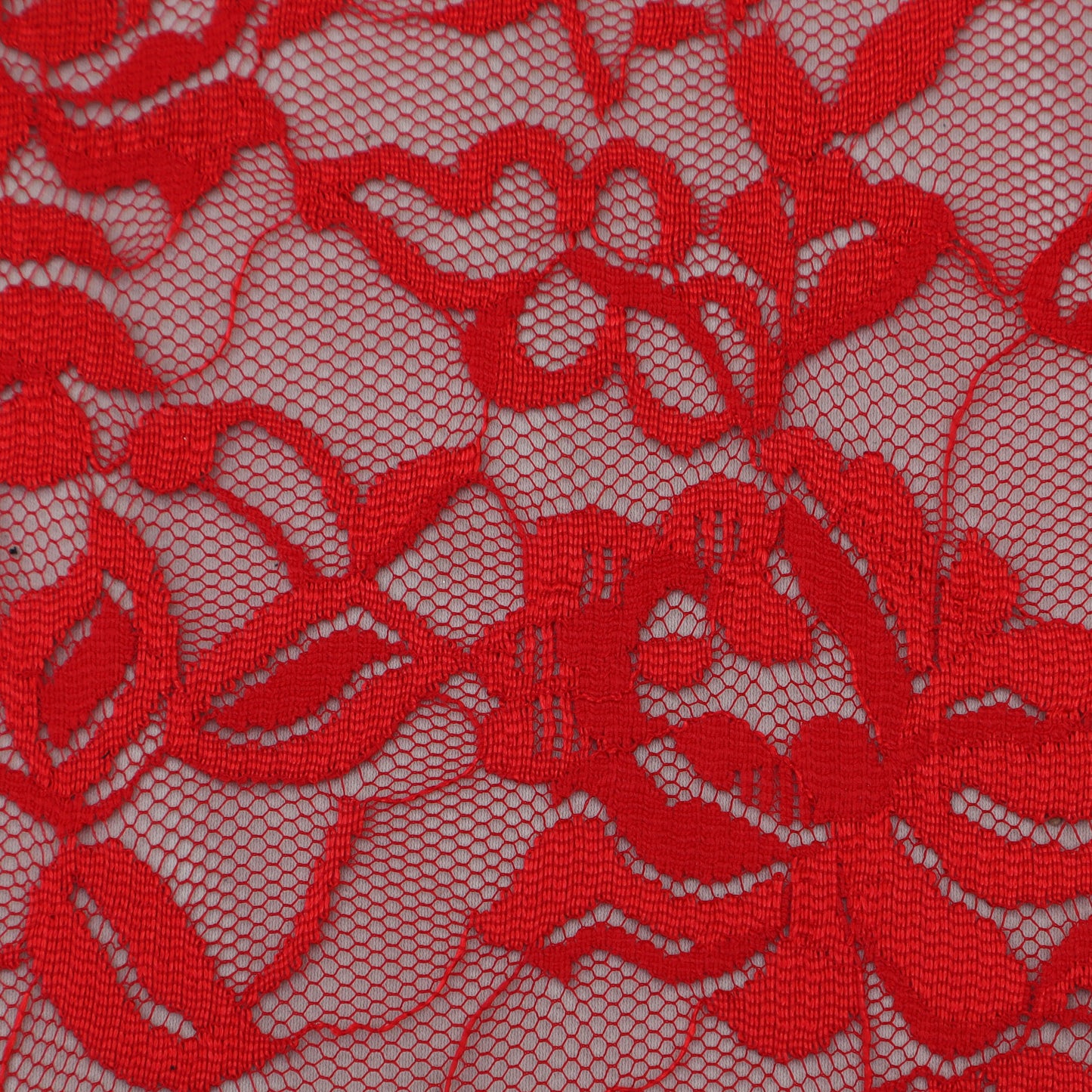 Red Color Chantilly Lace Fabric