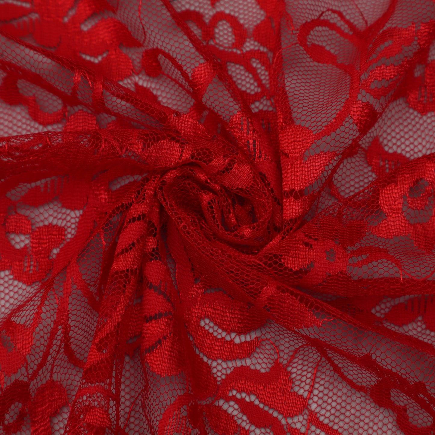 Red Color Chantilly Lace Fabric