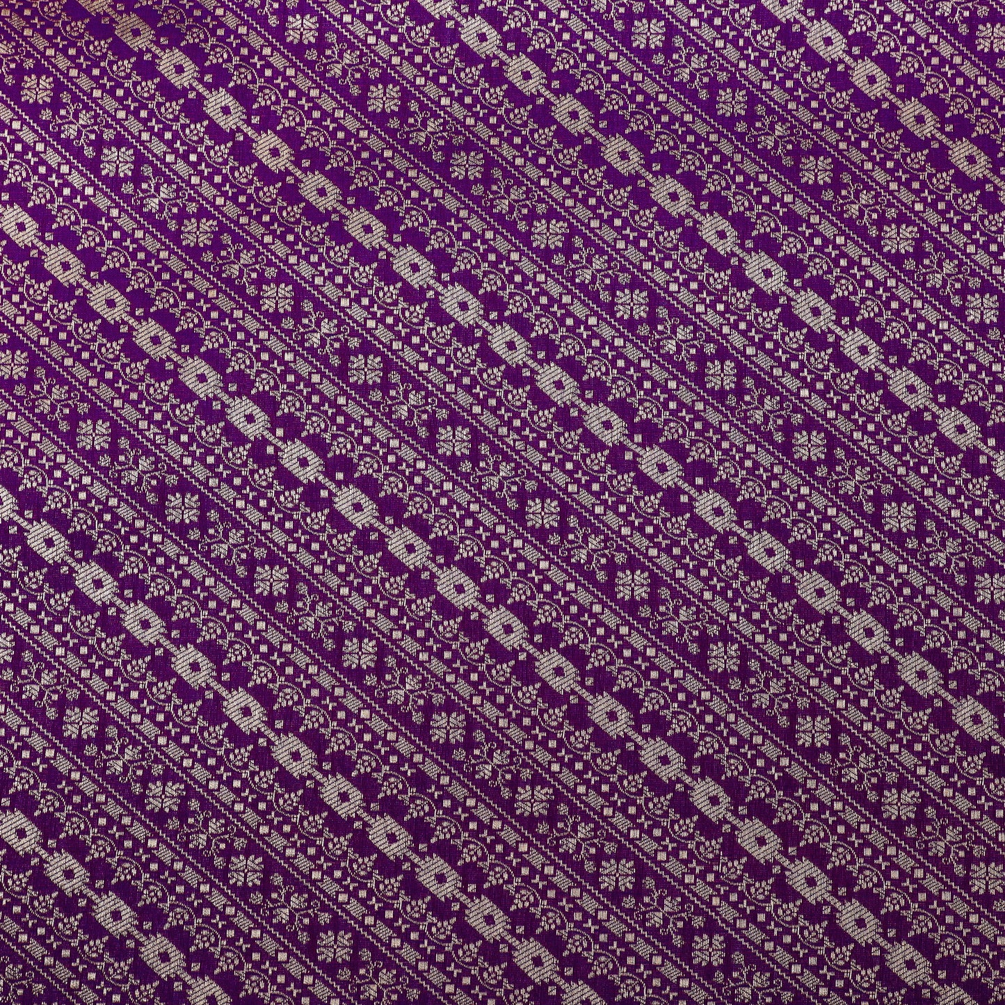 Purple Color Pauri Brocade Fabric