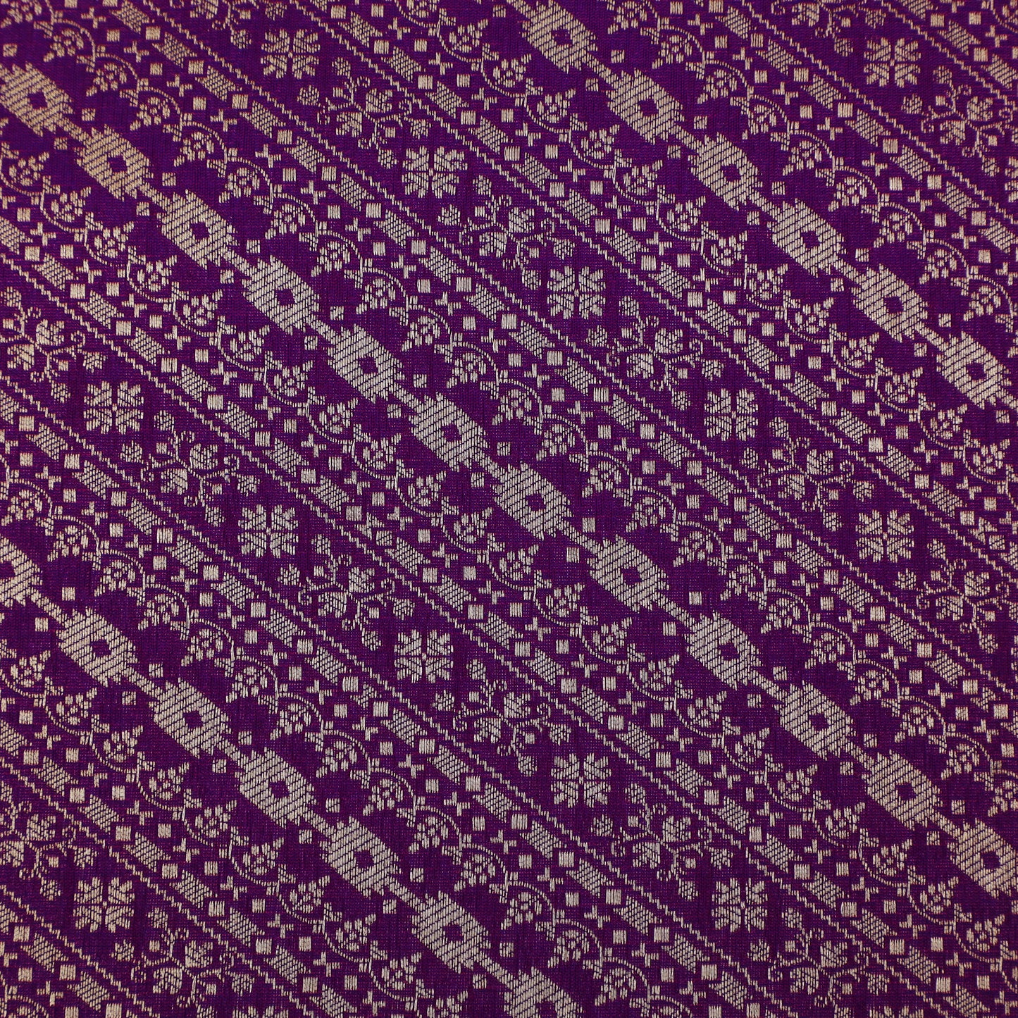 Purple Color Pauri Brocade Fabric