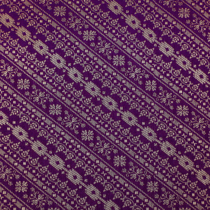 Purple Color Pauri Brocade Fabric