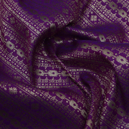 Purple Color Pauri Brocade Fabric