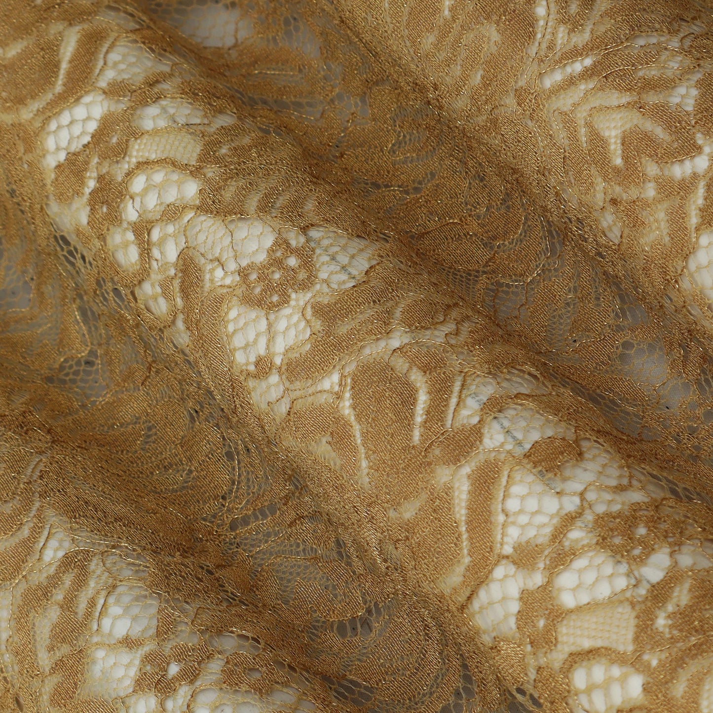 Beige Color Chantilly Lace Fabric