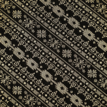 Black Color Pauri Brocade Fabric