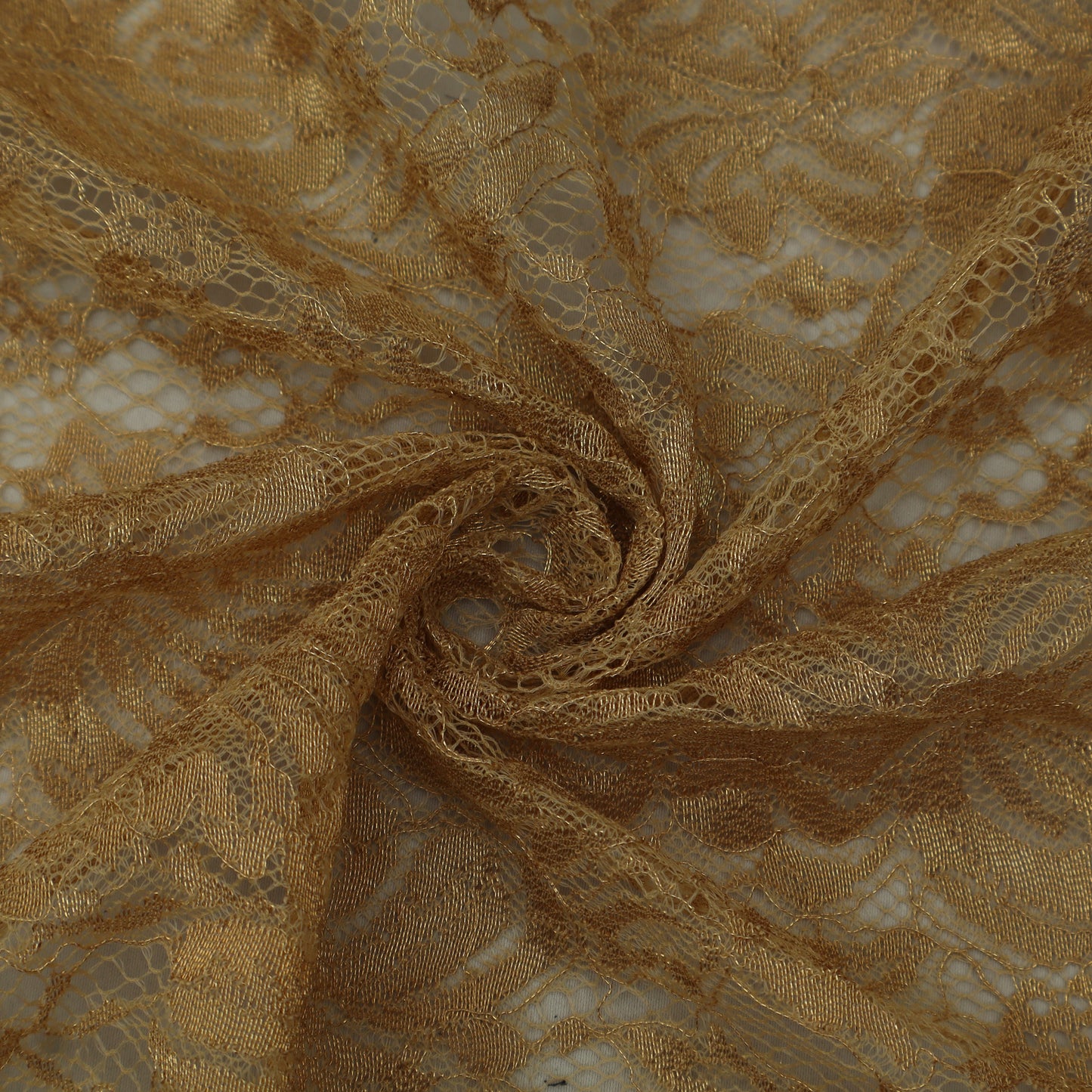 Beige Color Chantilly Lace Fabric