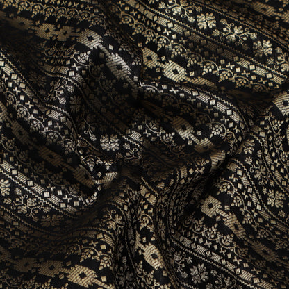 Black Color Pauri Brocade Fabric