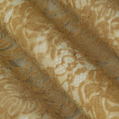 Beige Color Chantilly Lace Fabric