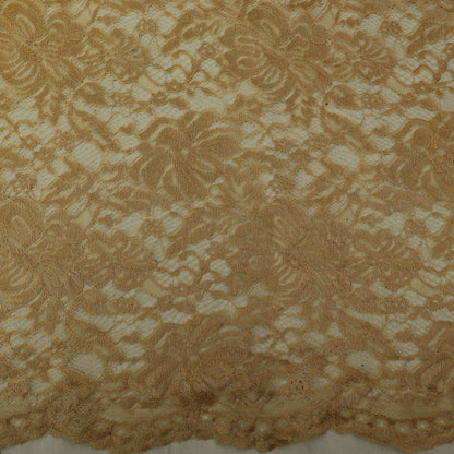 Beige Color Chantilly Lace Fabric