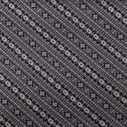 Blue Color Pauri Brocade Fabric