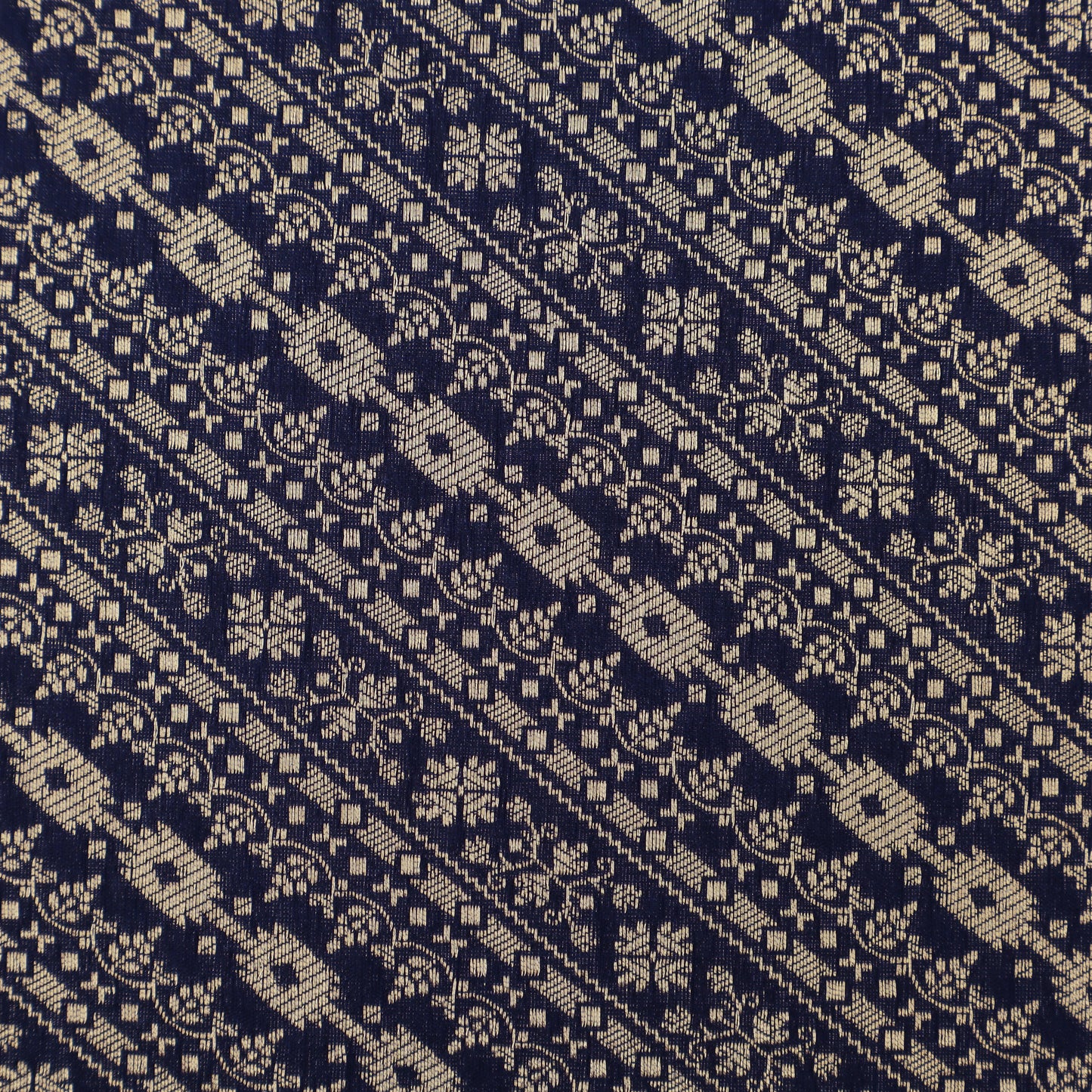 Blue Color Pauri Brocade Fabric