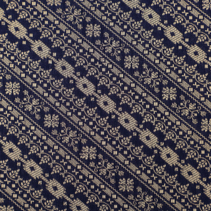 Blue Color Pauri Brocade Fabric