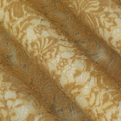 Beige Color Chantilly Lace Fabric