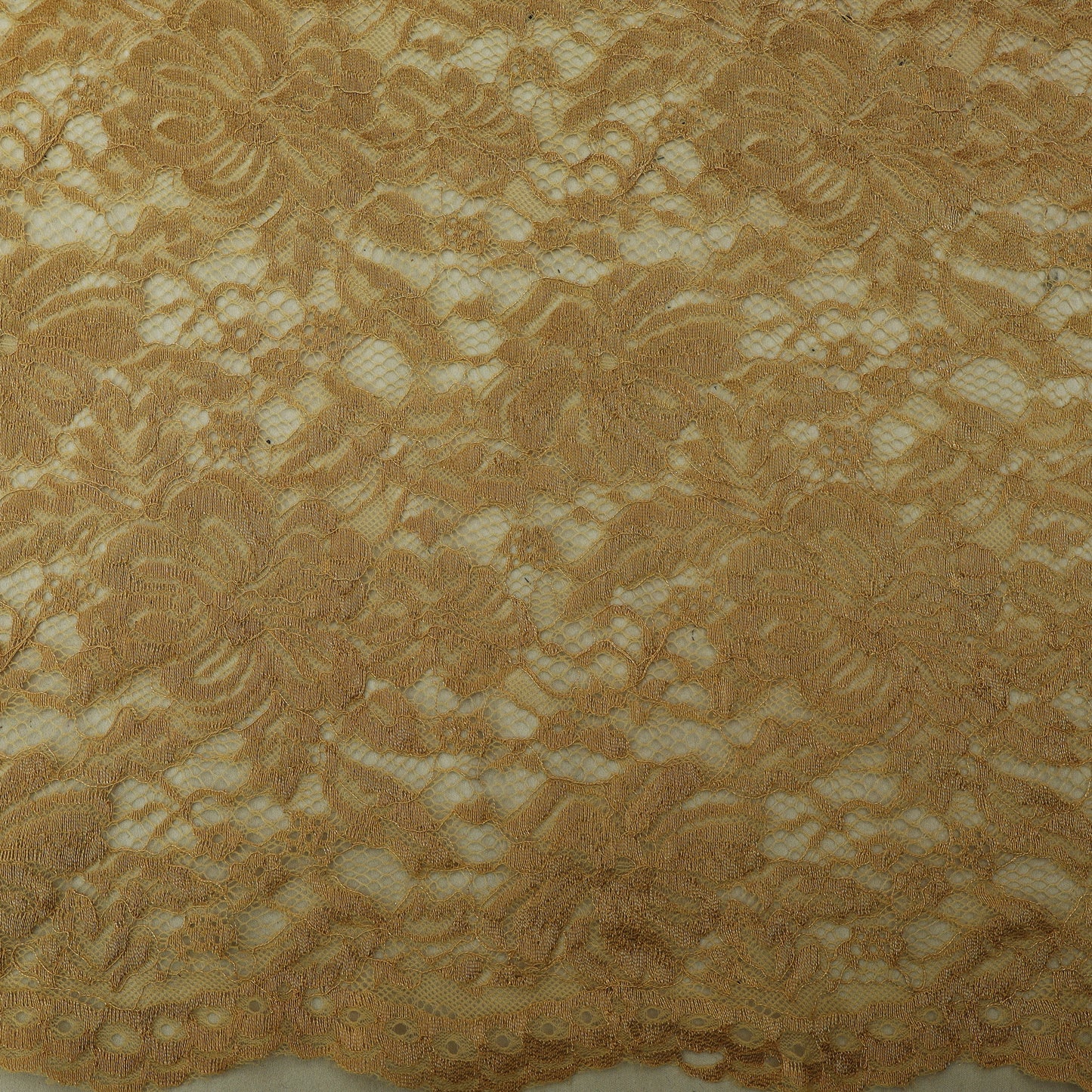 Beige Color Chantilly Lace Fabric