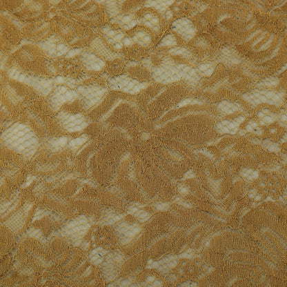 Beige Color Chantilly Lace Fabric