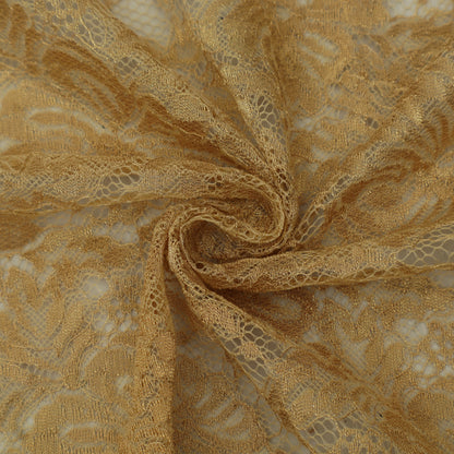 Beige Color Chantilly Lace Fabric