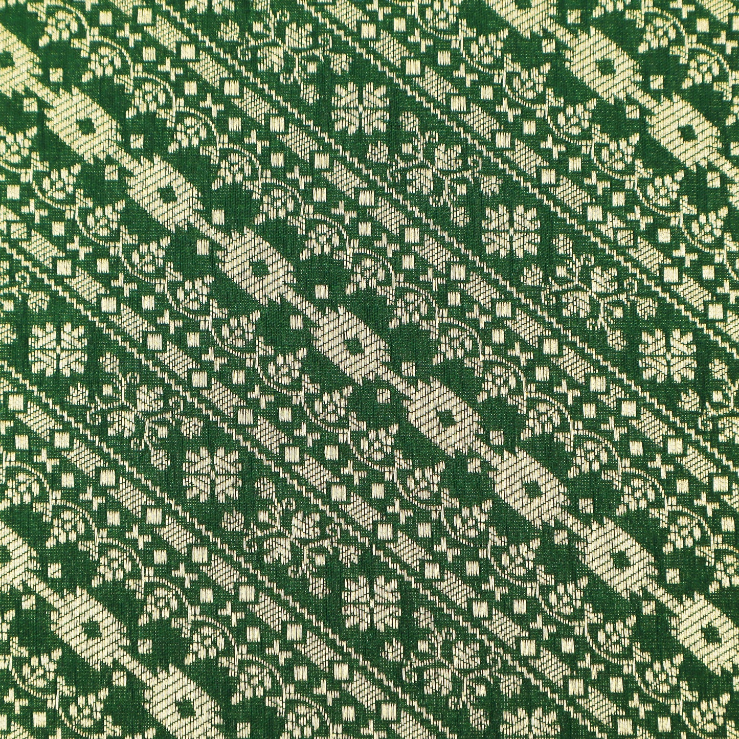 Bottle Green Color Pauri Brocade Fabric
