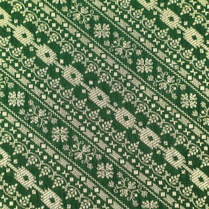 Bottle Green Color Pauri Brocade Fabric