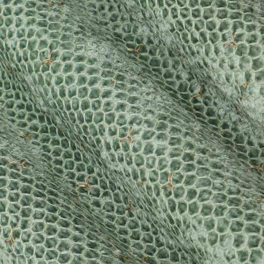 Pista Green Color Velvet Embroidery Fabric