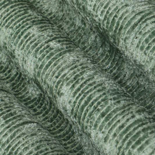 Pista Green Color Velvet Embroidery Fabric