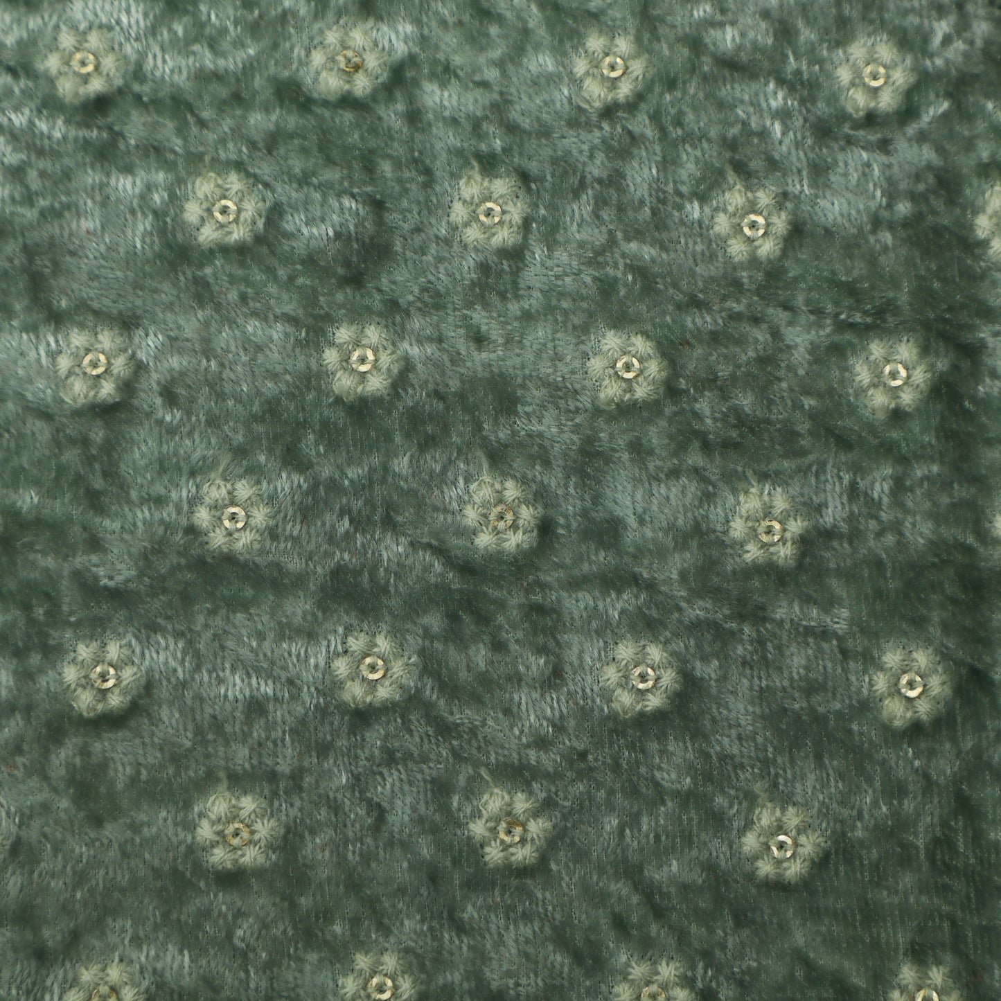 Pista Green Color Velvet Embroidery Fabric