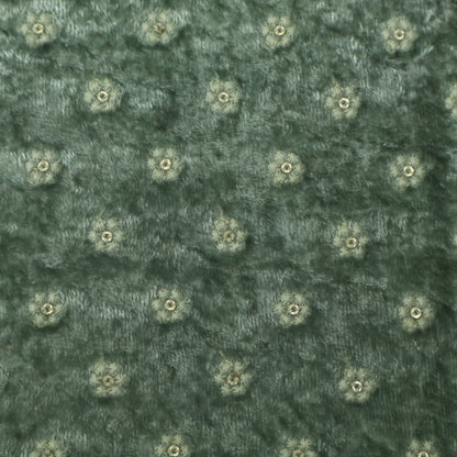 Pista Green Color Velvet Embroidery Fabric