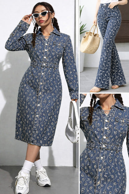 Denim Embroidery Fabric