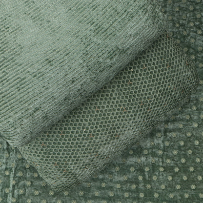 Pista Green Color Velvet Embroidery Fabric