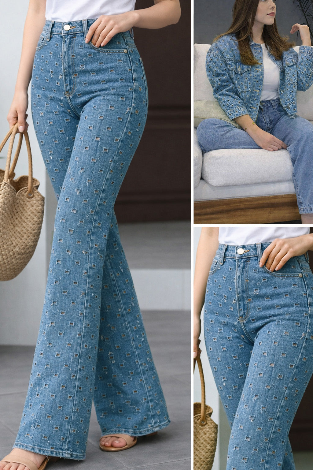 Denim Embroidery Fabric