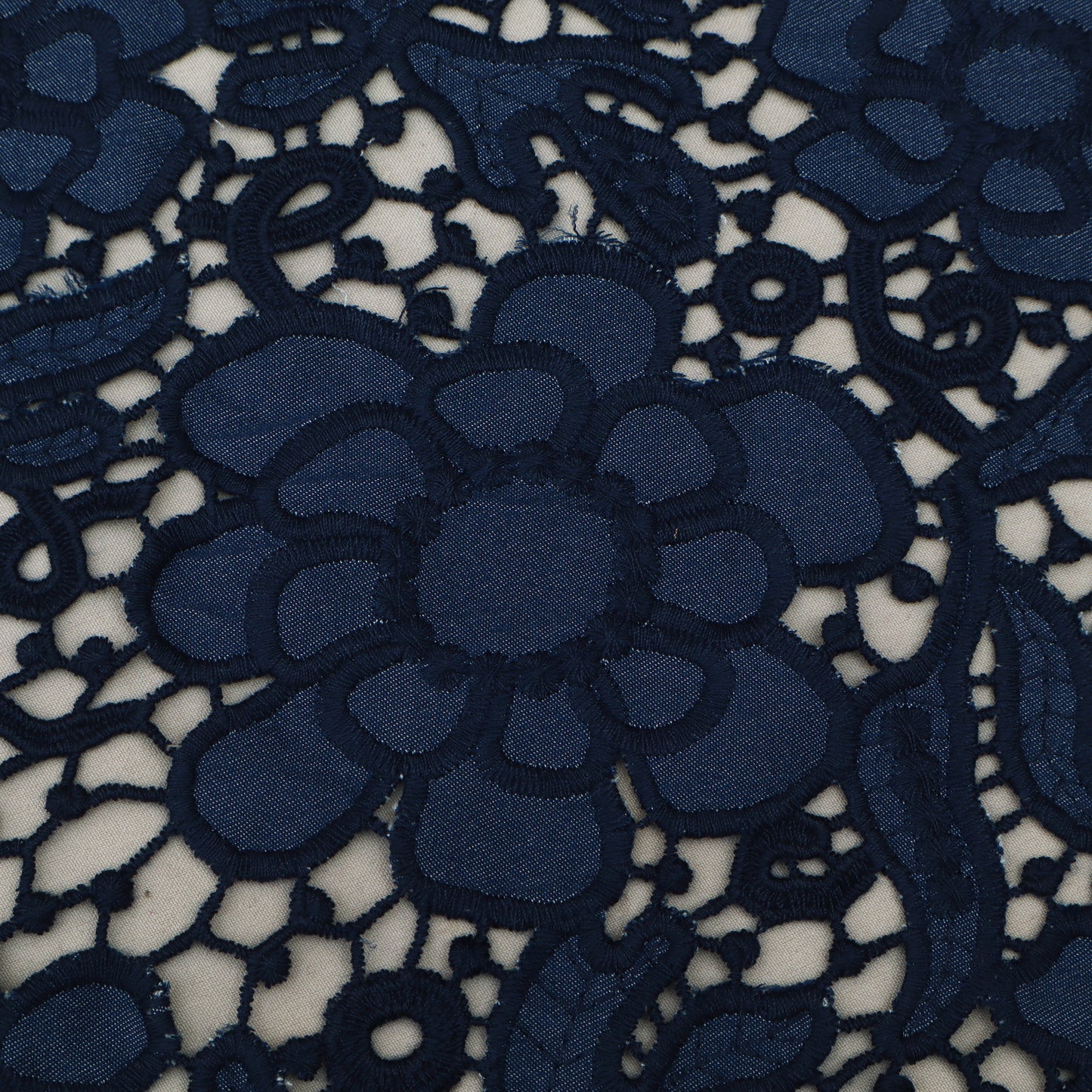 Floral Cut Work Denim Embroidery