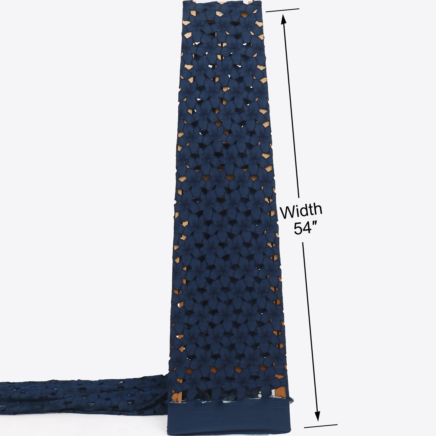 Denim Floral Cut Work Embroidery