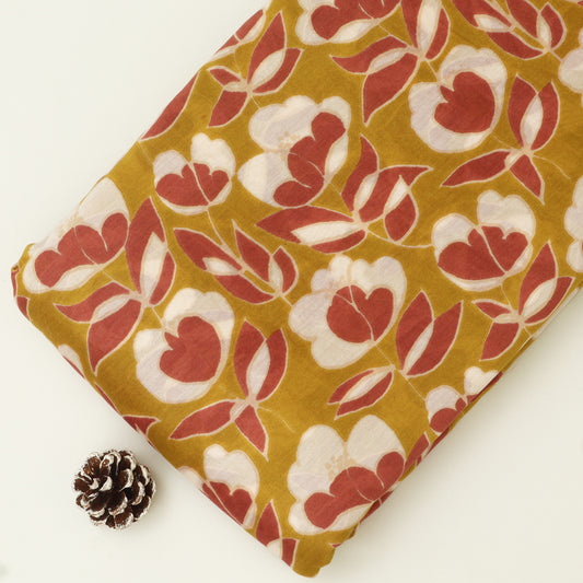 Chanderi Silk Print Fabric