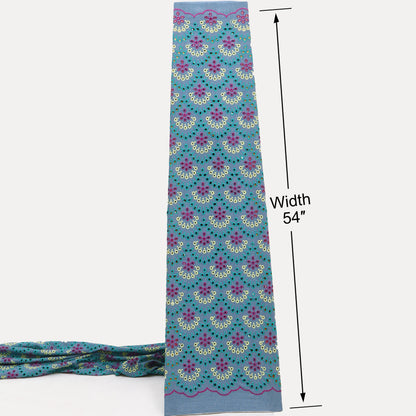 Denim Floral Cut Work Embroidery