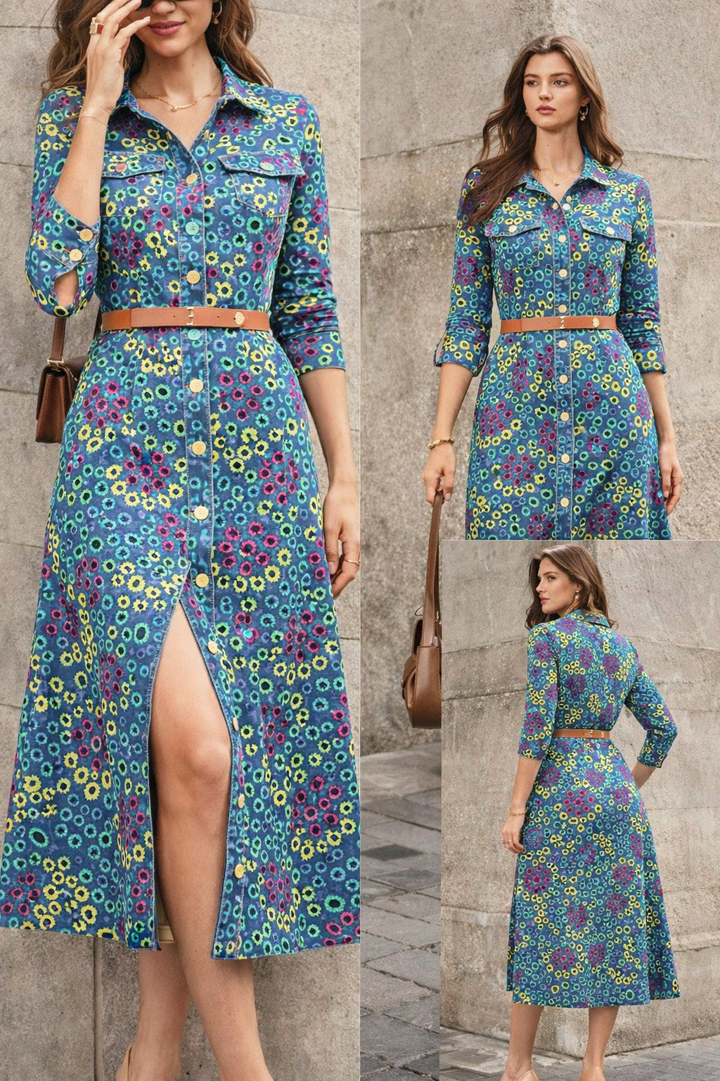 Denim Floral Cut Work Embroidery