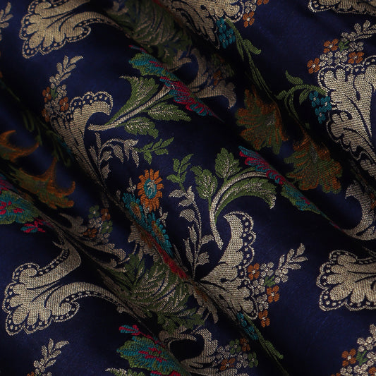 Blue Color Multi Kimkhab Fabric