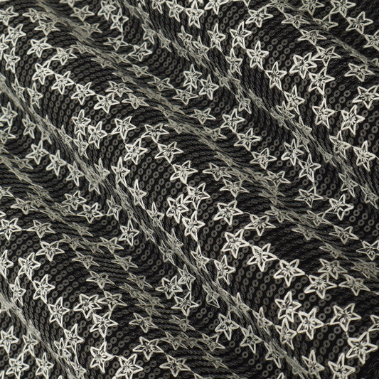 Star Sequins Denim Embroidery