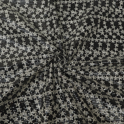 Star Sequins Denim Embroidery