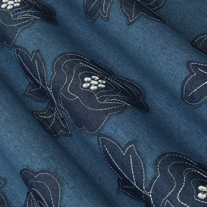 Floral Patch Work Denim Embroidery