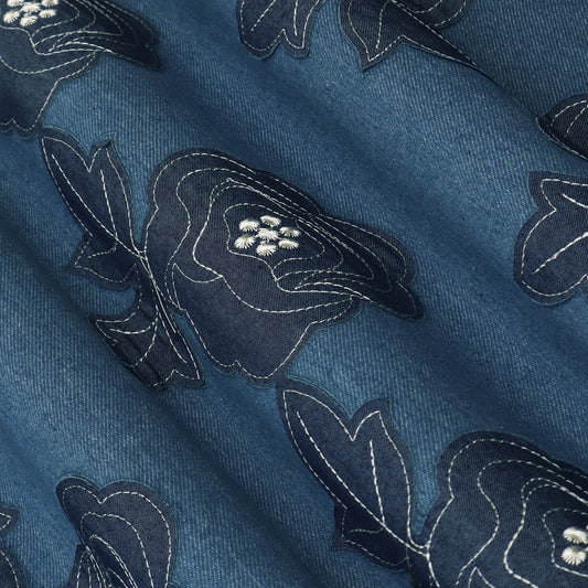 Floral Patch Work Denim Embroidery