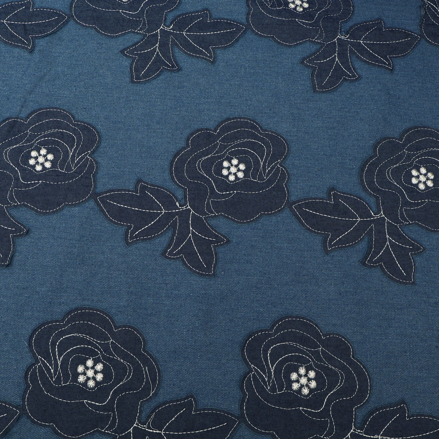 Floral Patch Work Denim Embroidery