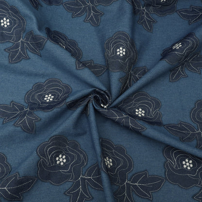 Floral Patch Work Denim Embroidery